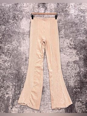Free People Pants Small Womens Slim Pull On Velvet Flare Gold